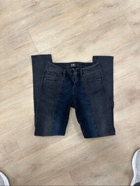 Women's Two-Tone Black Skinny Jeans
